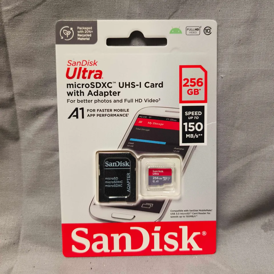 SANDISK ULTRA MICROSDXC UHS-I CARD WITH ADAPTER – 256 GB