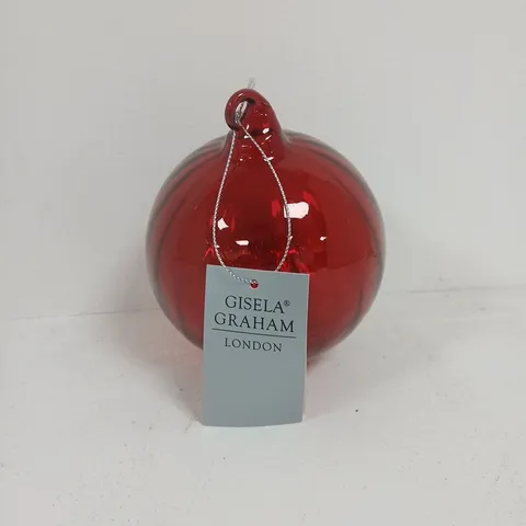 LOT OF 48 BRAND NEW GISELLA GRAHAM RED GLASS TREE DECORATIONS - 8 X 6-PACKS