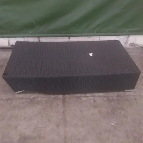 RATTAN EFFECT GARDEN COFFEE TABLE BLACK