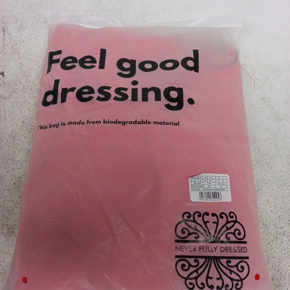 NEVER FULLY DRESSED PINK BAG – BIODEGRADABLE MATERIAL, SIZE M (UK)