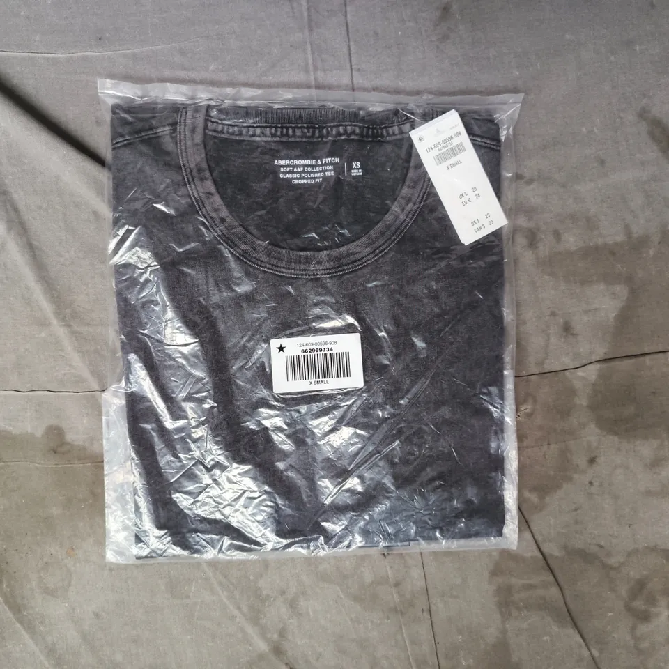 BAGGED ABERCROMBIE & FITCH CLASSIC POLISHED T-SHIRT IN GREY SIZE XS