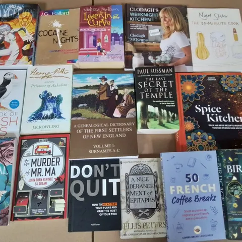 LARGE QUANTITY OF ASSORTED BOOKS TO INCLUDE THE BI4DCAGE, THE SONG OF ACHILLES, BLAME MY BRAIN AND VARIOUS KIDS BOOKS