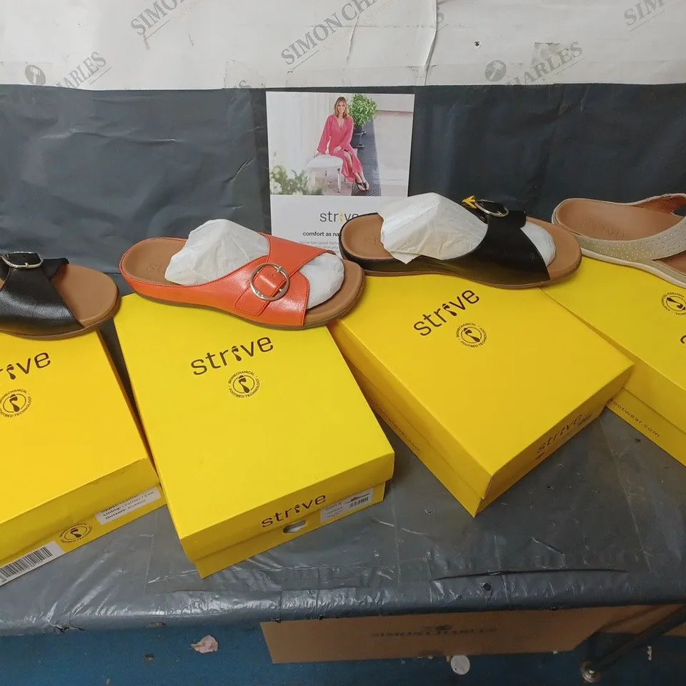 BOX OF APPROXIMATELY 4 ASSORTED PAIRS OF  SANDALS IN VARIOUS STYLES AND SIZES 