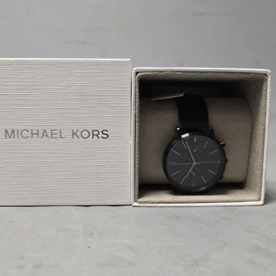 BOXED MICHAEL KORS BLACK CHRONOGRAPH WATCH