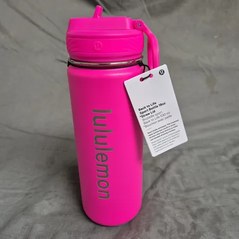 LULULEMON BACK TO LIFE SPORT BOTTLE STRAW LID 530ML IN PINK