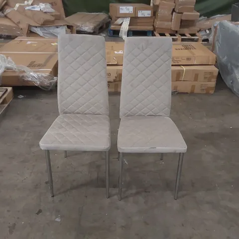 PAIR OF DESIGNER VELVET DINING CHAIRS