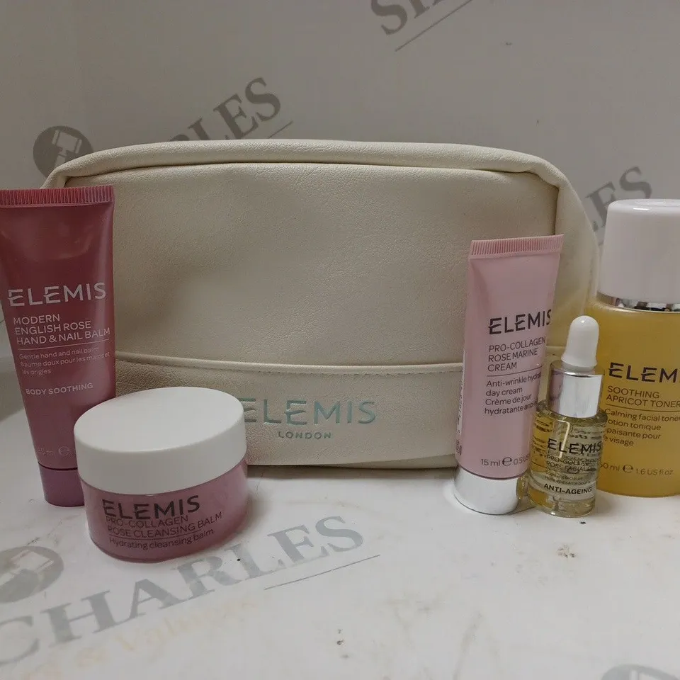 ELEMIS GIFT SET OF 5 TO INCLUDE SOOTHING APRICOT TONER, HAND & NAIL BALM, ROSE CLEANSING BALM, ETC