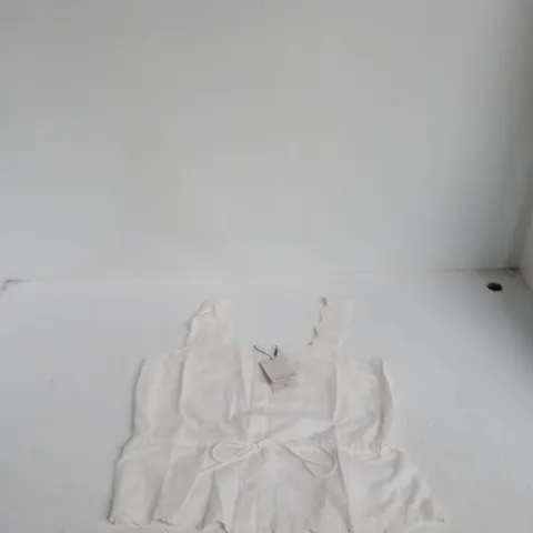 NOBODY'S CHILD ELENA TOP – WHITE LACE EMBROIDERED TOP, UK S (EU S, US S)