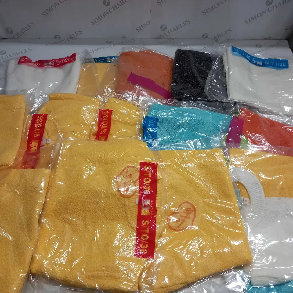 LOT OF 15 NAF NAF ROUND NECK JUMPERS - VARIOUS SIZES AND COLOURS