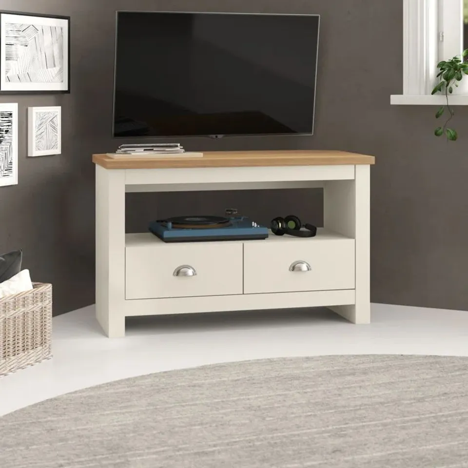 BOXED LORETTA CORNER TV STAND FOR TVS UP TO 42"