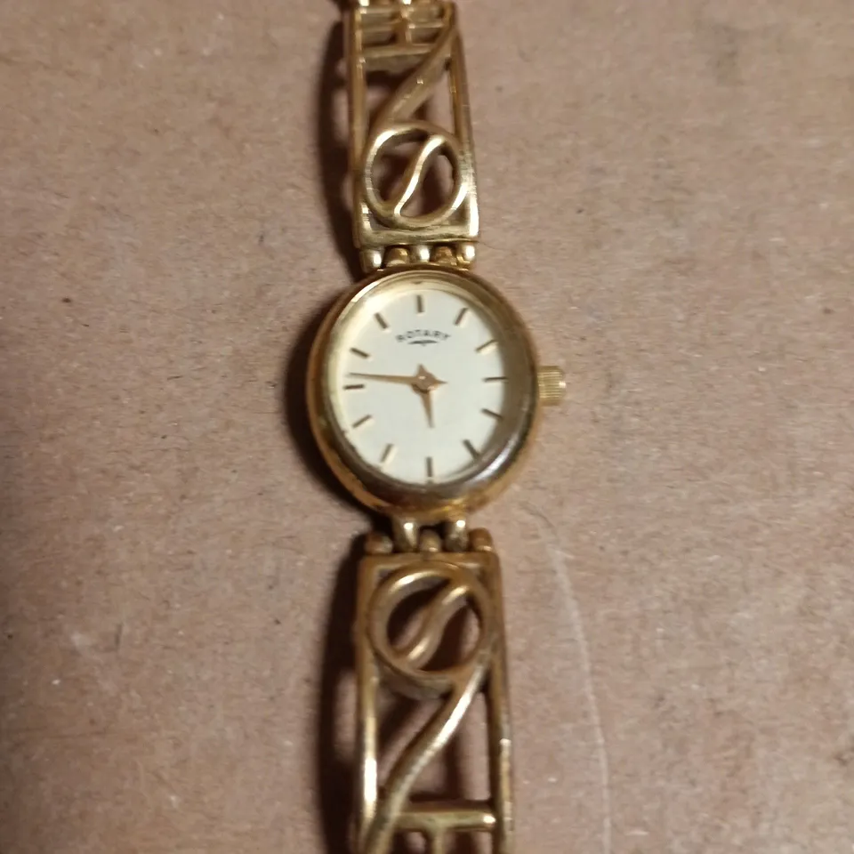 ROTARY LADIES' GOLD-TONE WRISTWATCH WITH ORNATE BRACELET