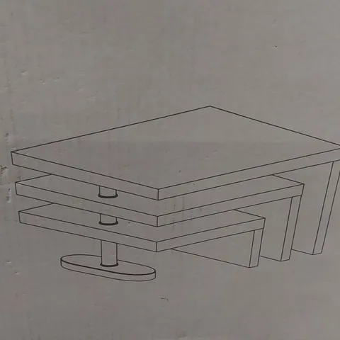 BOXED DESIGN SQUARE COFFEE TABLE IN CAPRICE GREY AND WHITE HIGH GLOSS