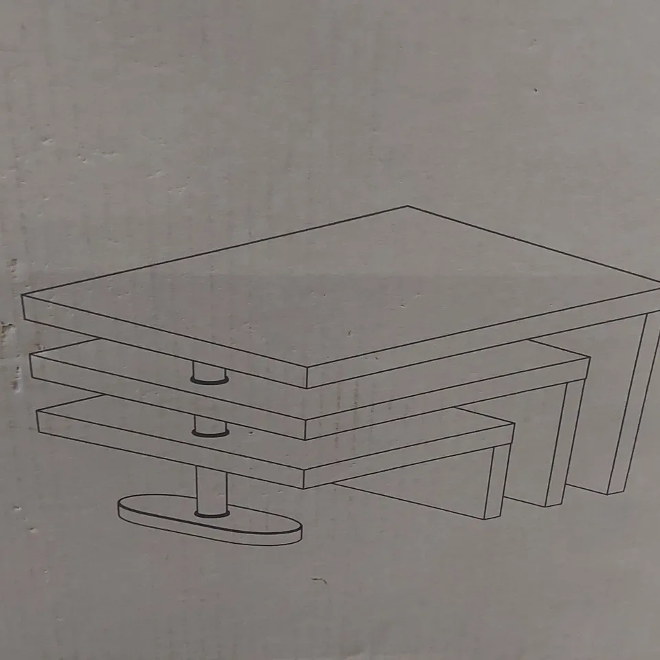 BOXED DESIGN SQUARE COFFEE TABLE IN CAPRICE GREY AND WHITE HIGH GLOSS