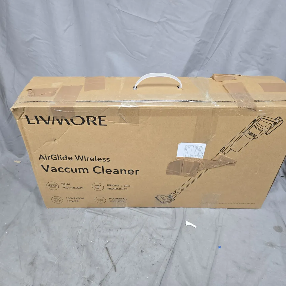 LIVMORE AIRGLIDE WIRELESS VACUUM CLEANER – CORDLESS HANDSTICK WITH FLOOR HEAD ATTACHMENTS - BOXED 