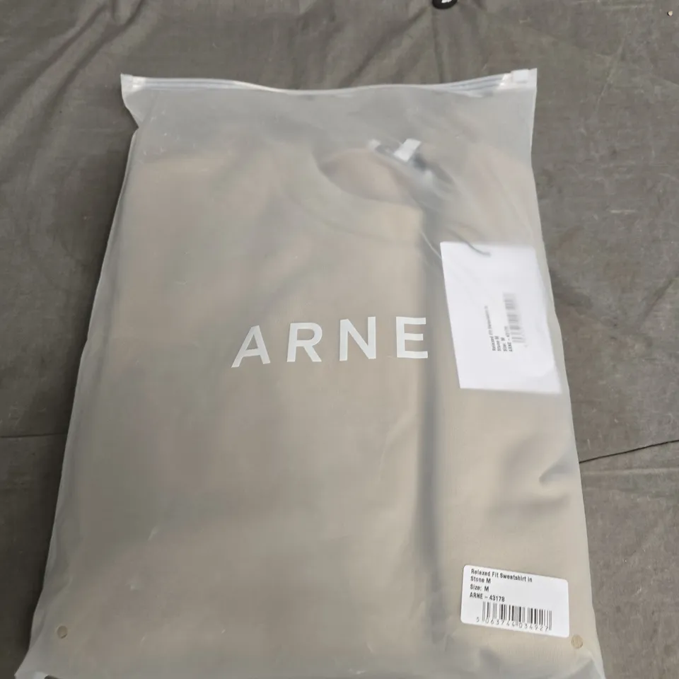 ARNE RELAXED FIT SWEATSHIRT – STONE – SIZE M