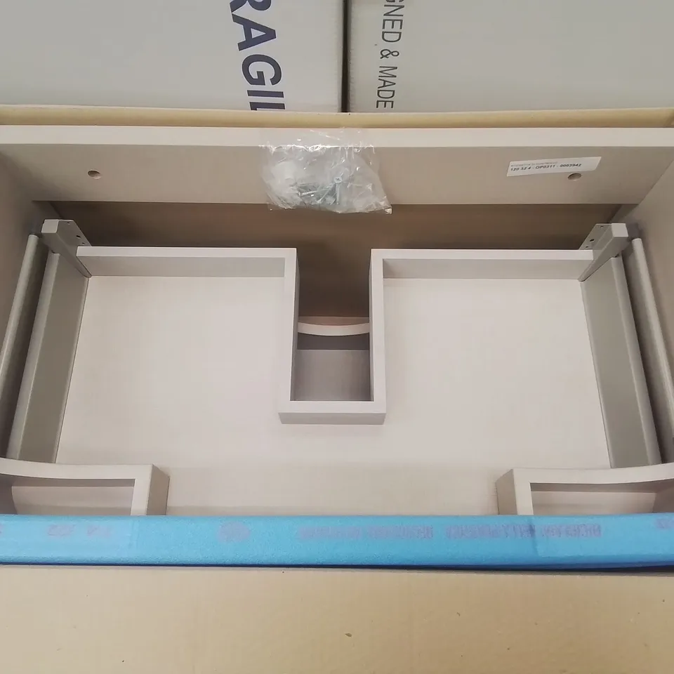 BOXED AS NEW SOLARO WH VANITY UNIT IN DEEP OAK - 800MM