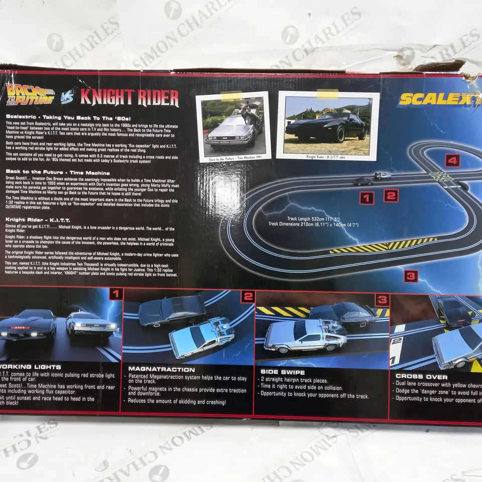BOXED BACK TO THE FUTURE & KNIGHT RIDER SCALEXTRIC SET