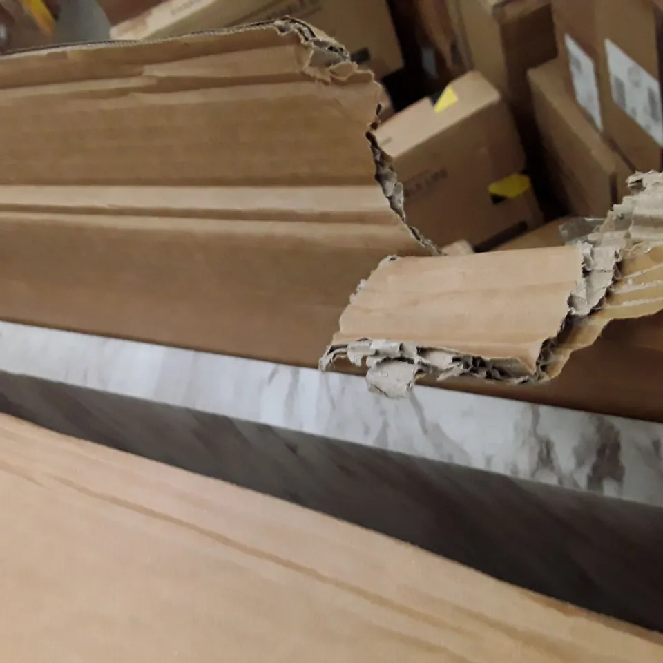 BOXED SEIBOLD LIVE EDGE DINING TABLE -  WHITE (2 BOXES)