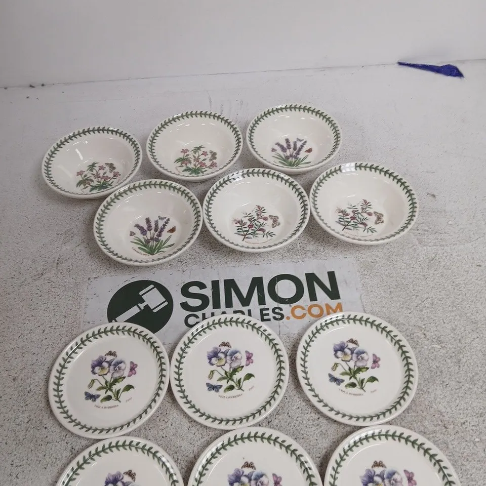 PORTMEIRION BOTANIC GARDEN BOWLS BY SUSAN WILLIAMS-ELLIS – ASSORTED SMALL CERAMIC BOWLS AND PLATES, MADE IN ENGLAND