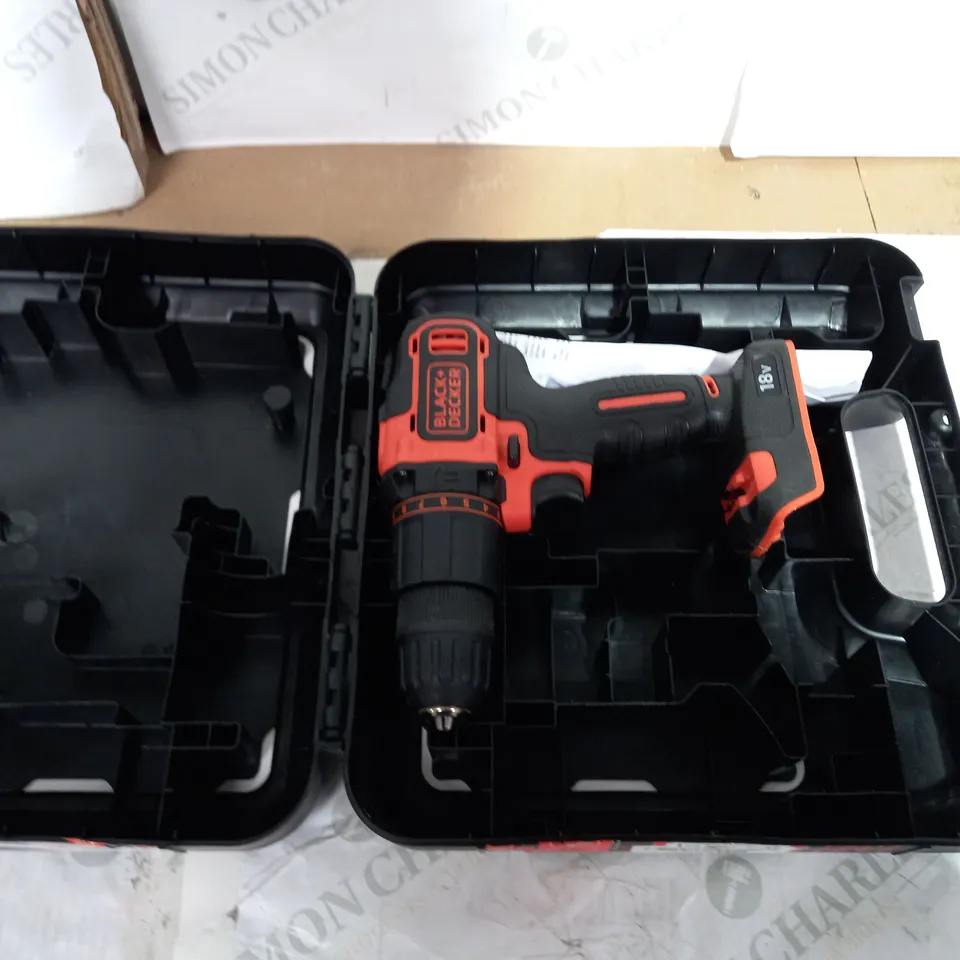 BLACK+DECKER 18 V CORDLESS 2-GEAR COMBI HAMMER DRILL POWER TOOL 