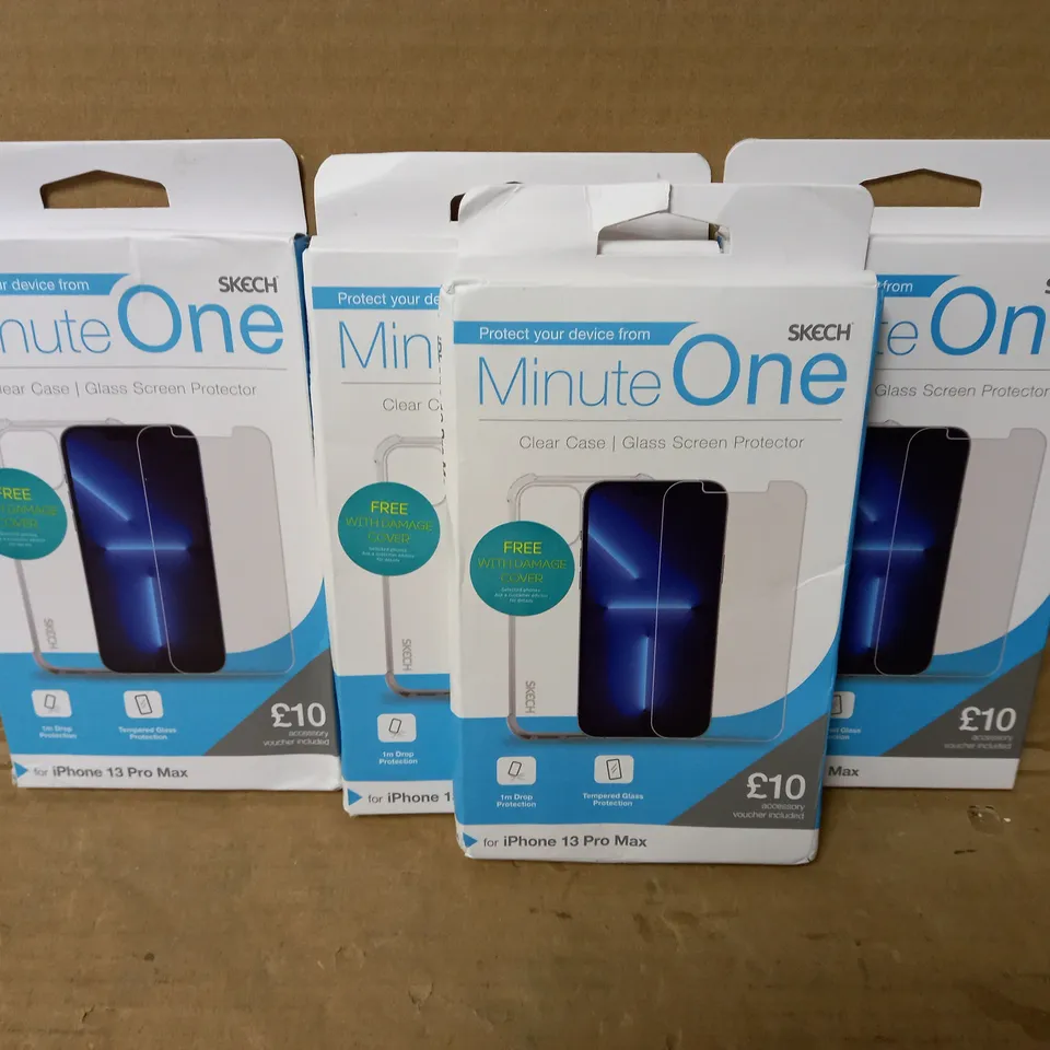 LOT OF 4 MINUTE ONE CLEAR CASES FOR IPHONE 13 PRO MAX