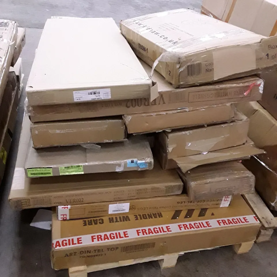 PALLET OF ASSORTED BOXED FURNITURE PARTS