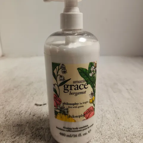PHILOSOPHY AMAZING GRACE BERGAMOT FIRMING BODY EMULSION – 480 ML, PUMP BOTTLE