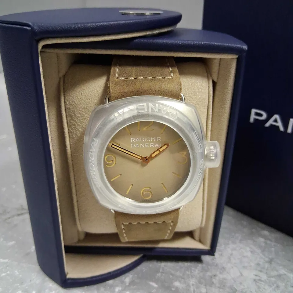 BOXED PANERAI RADIOMIR TRE GIORNI PAM01350 WRIST WATCH IN PRESENTATION CASE