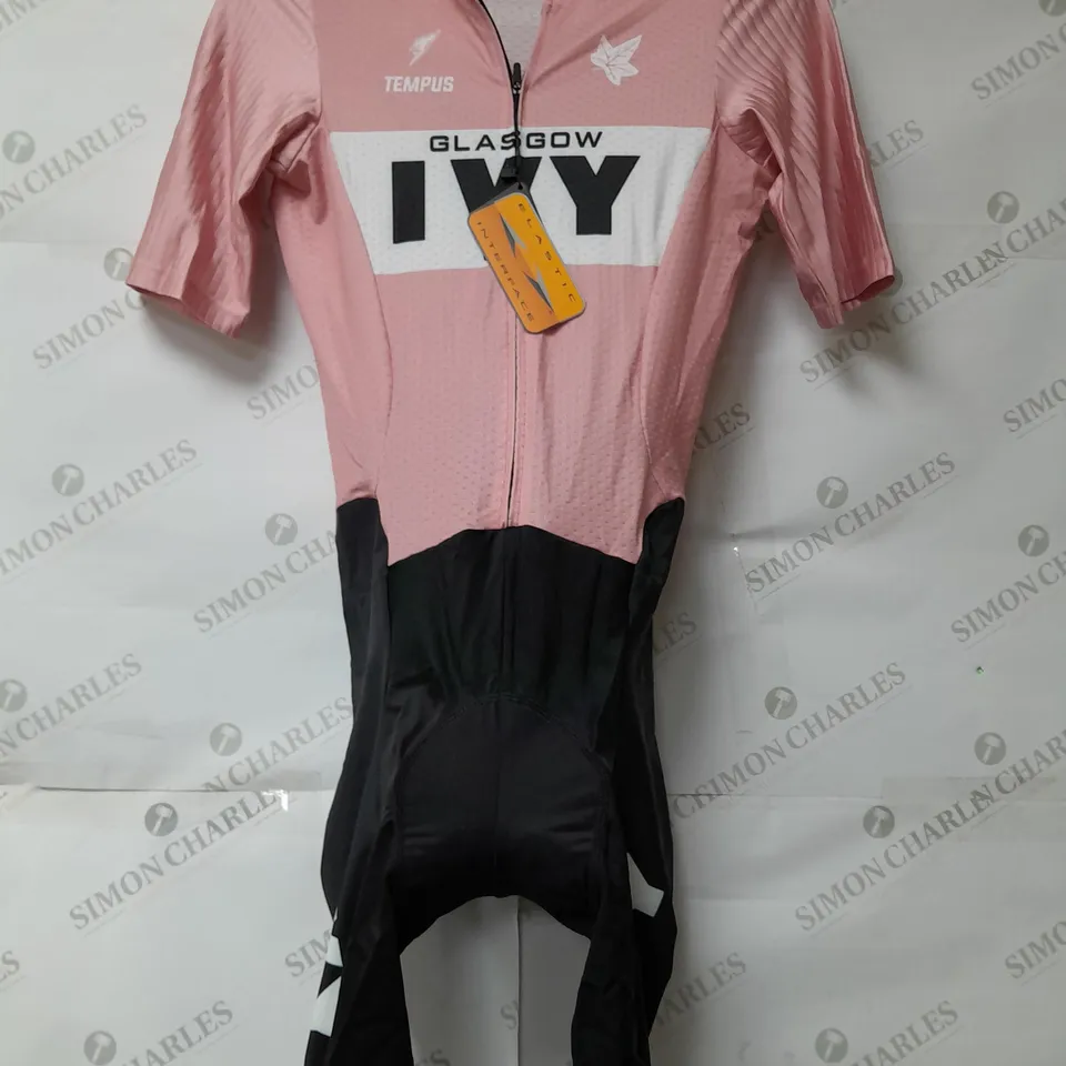 TEMPUS LADIES CYCLING BIB SHORTS BLACK AND PINK SIZE XL