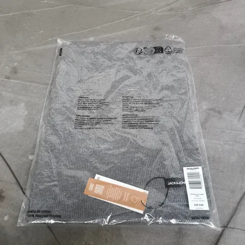 JACK & JONES KNIT SCARF – GREY MELANGE, ONE SIZE