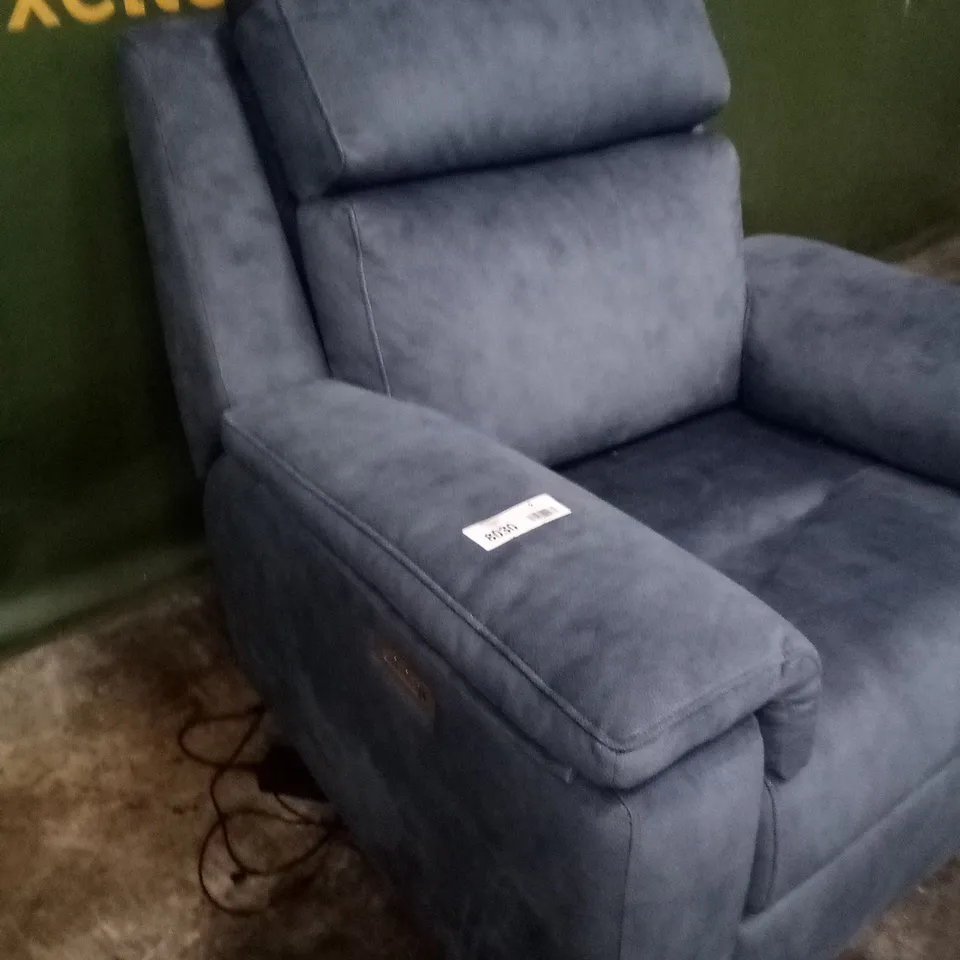 DESIGNER G PLAN MADE THORNBURY STINGRAY INDIGO RECLINING ARM CHAIR