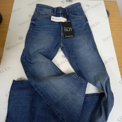 STRADIVARIUS FLARE SLIT DEMIN JEANS - UK 06