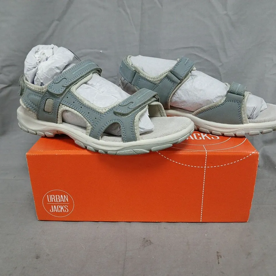 BOXED PAIR OF URBAN JACKS SANDALS IN GREY SIZE EU 41