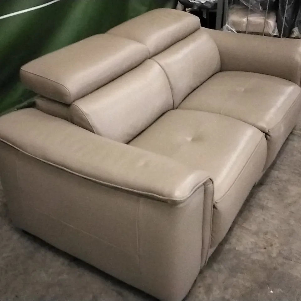 QUALITY ITALIAN DESIGNER AURELIA POWER RECLINER LOVESEAT MUD LEATHER