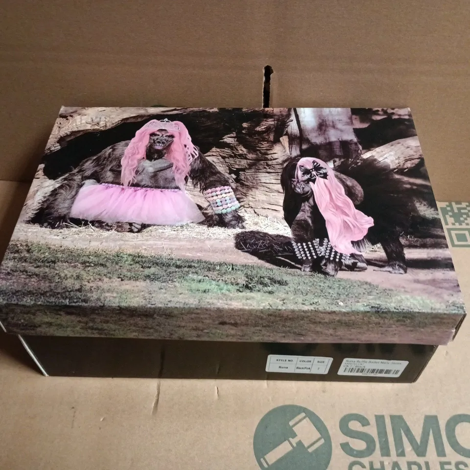 BOXED KOI RUNA RUFFLE BALLET MARY JANES IN BLACK, UK7