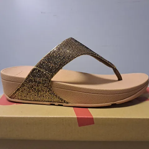 BOXED FITFLOP LULU GLITTERBALL TOE POST SANDALS - SIZE UK 6 