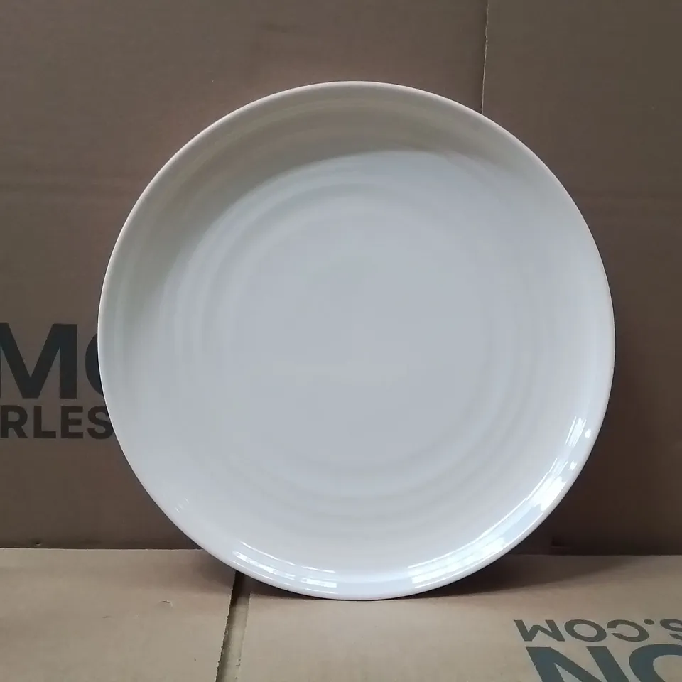 BOXED ARTISAN CREME VITRIFIED FINE CHINA WHITE ROUND COUPE PLATES 30CM APPROXIMATELY 6