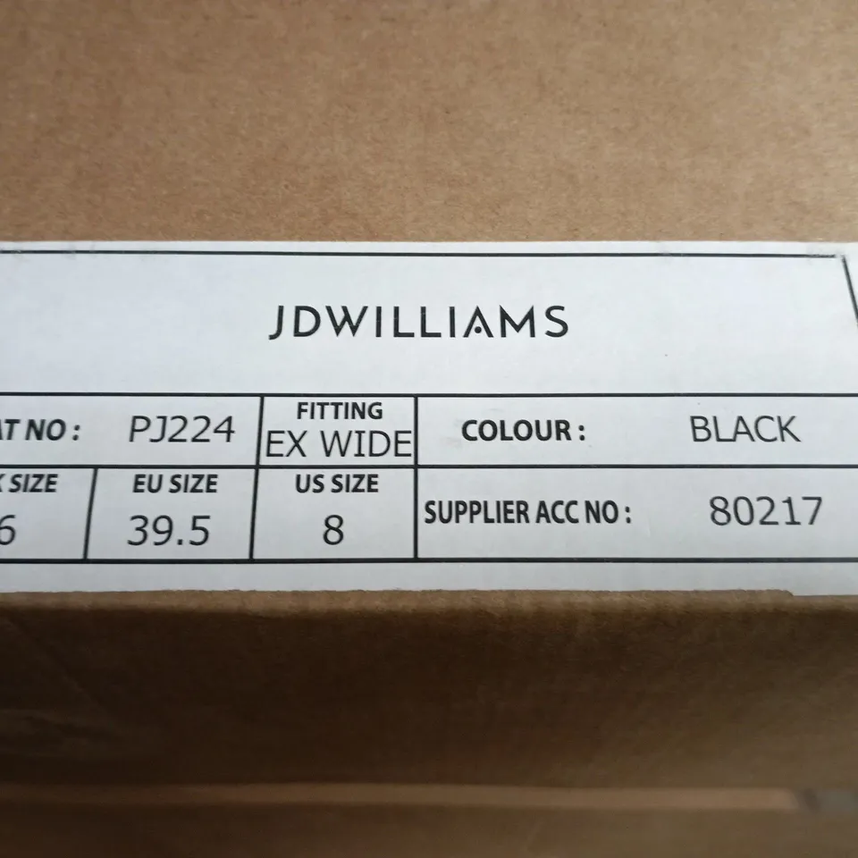 JD WILLIAMS BLACK LEATHER LOOK KNEE-HIGH BOOTS – EX WIDE UK 6