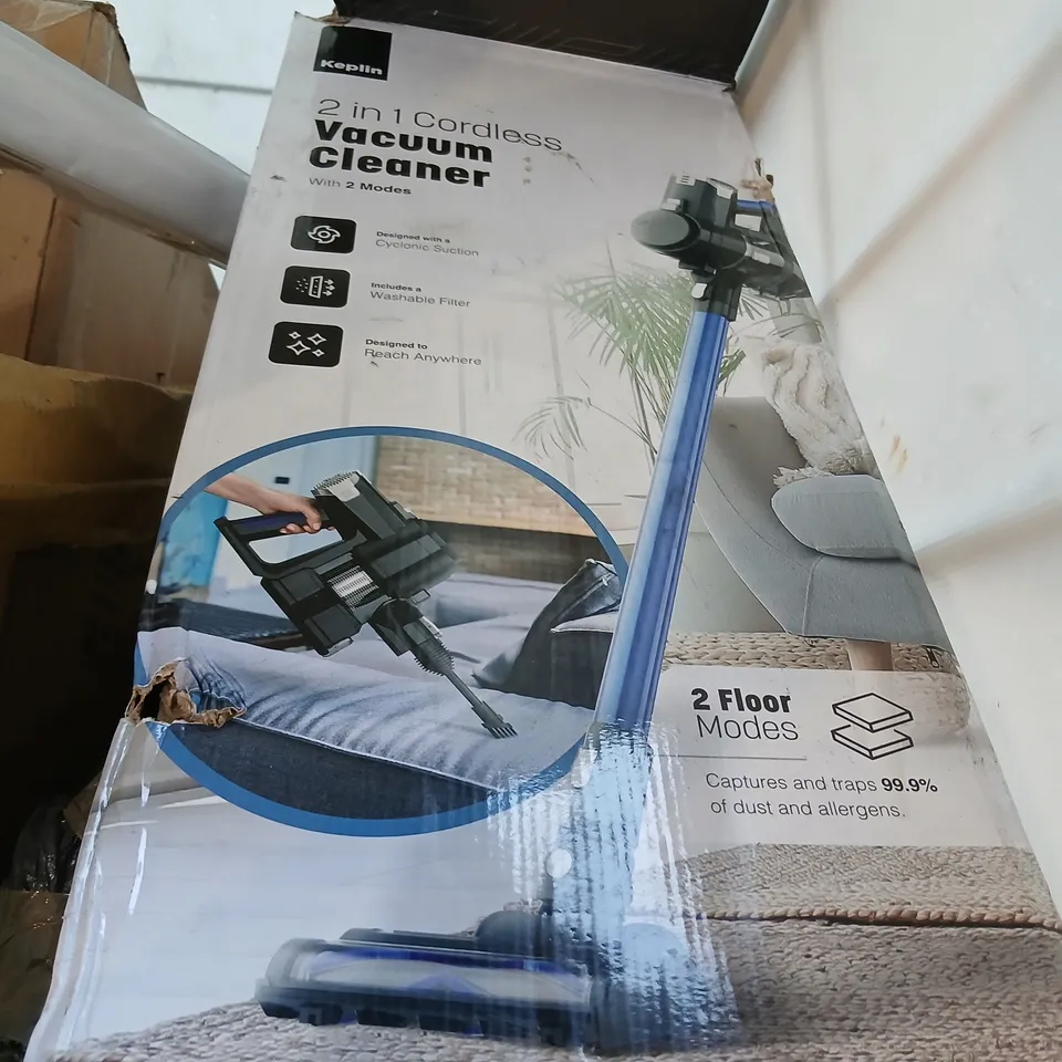 CAGE OF ASSORTED PRODUCTS TO INCLUDE; KEPLIN VACUUM CLEANER, ROLLER BLIND AND 