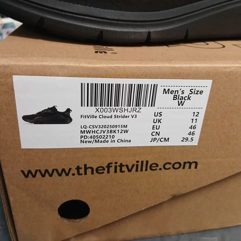 FITVILLE CLOUD STRIDER V3 MEN'S RUNNING SHOES – BLACK SIZE 11