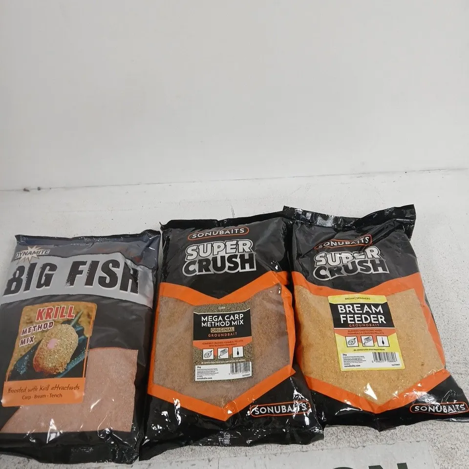 SONUBAITS GROUNDBAIT TRIO – BIG FISH (KRILL), MEGA CARP METHOD MIX, BREAM FEEDER