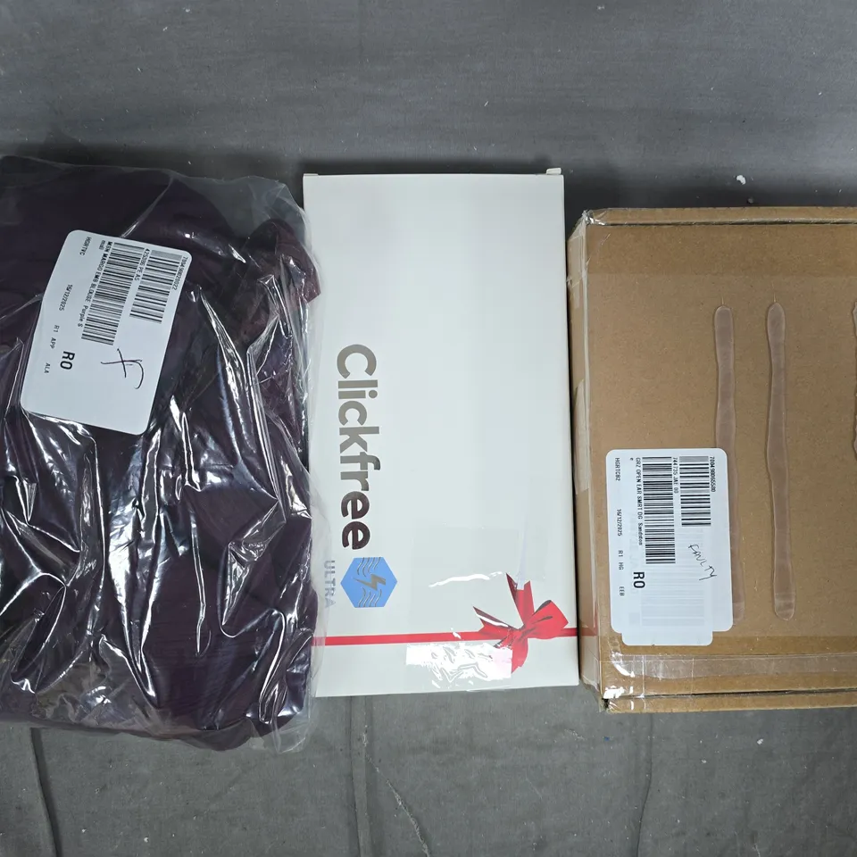 BOX OF APPROXIMATELY 10 ASSORTED HOUSEHOLD AND FASHION ITEMS IN VARIOUS COLOURS, STYLES, AND SIZES - COLLECTION ONLY