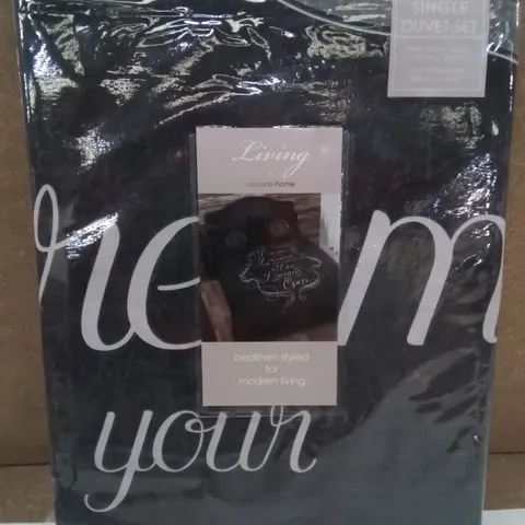 BRAND NEW LIVING BY CASCADE HOME SINGLE DUVET COVER SET
