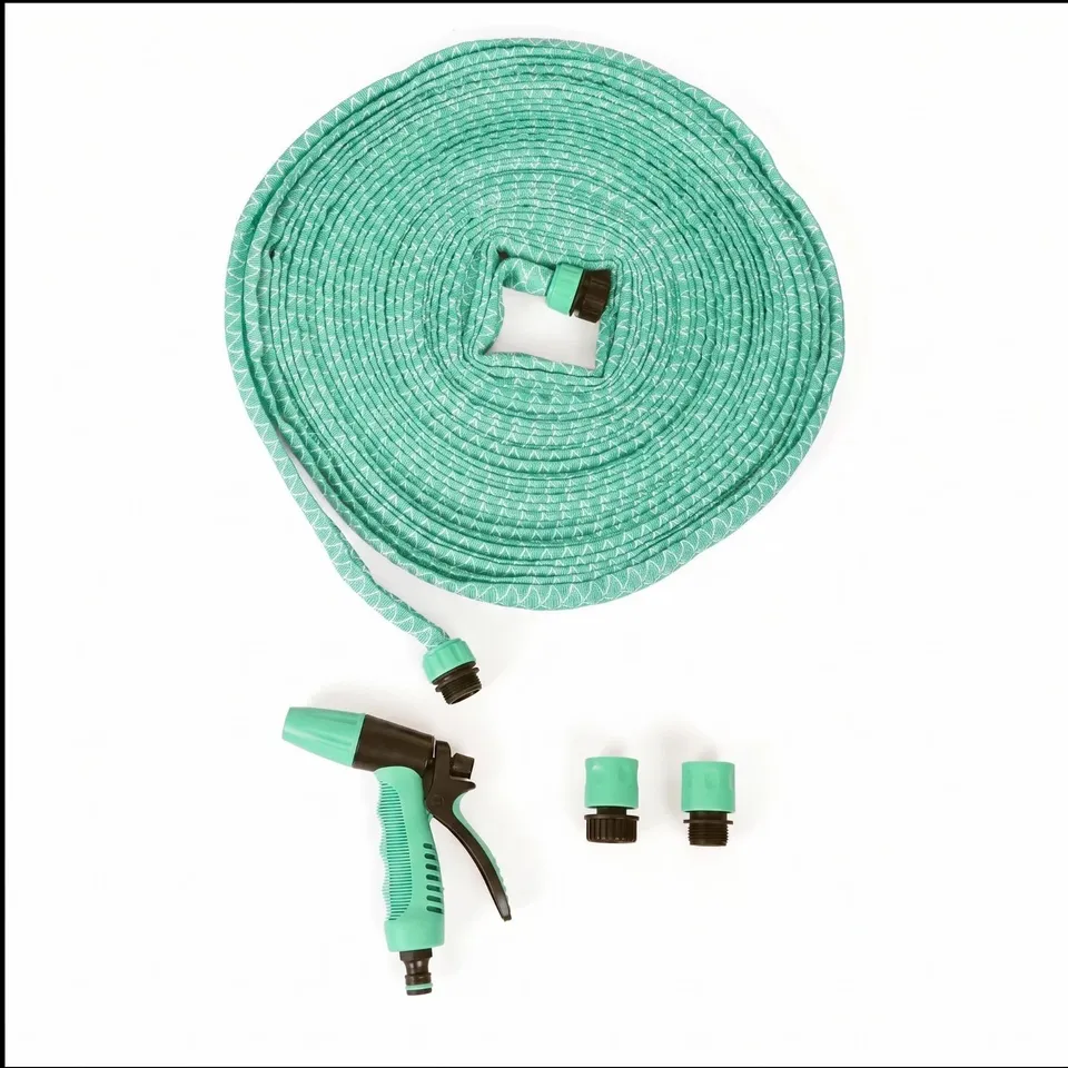 BERNINI PATTERNED HYDROHOSE WITH QUICK CONNECTORS GREEN