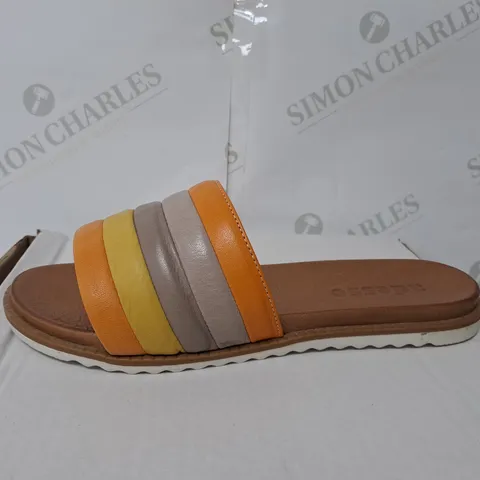 BOXED ADESSO MULTI COLOURED OPEN TOE SANDAL SIZE 8