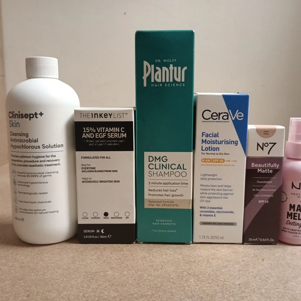 APPROXIMATELY 15 ASSORTED HEALTH & BEAUTY PRODUCTS TO INCLUDE CERAVE , NYX AND NO7