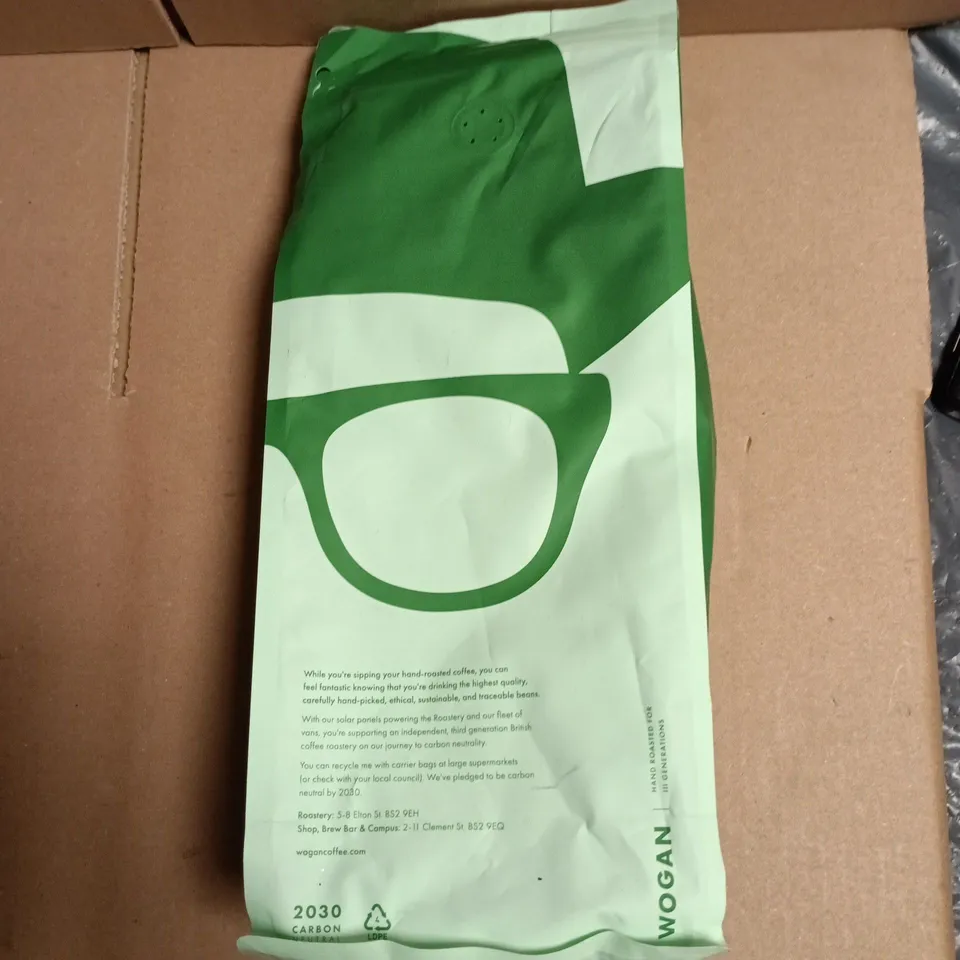 WOGAN - HONDURAS SWISS WATER DECAFFEINATED COFFEE BEANS – 1KG (ORGANIC & FAIRTRADE)