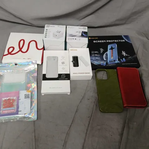 LARGE QUANTITY OF ASSORTED ELECTRICAL ACCESSORIES TO INCLUDE; SCREEN PROTECTORS, PHONE CASES AND POWER BANK