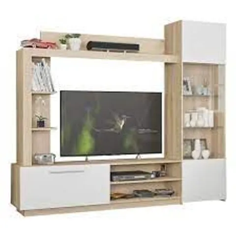 BOXED ENTERTAINMENT UNIT FOR TVS UP TO 50 " IN WOOD EFFECT - 2BOXES