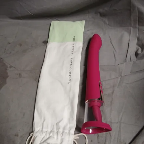 THE NATURAL LOVE COMPANY SILICONE 8" DILDO WITH CLITORAL STIMULATOR 
